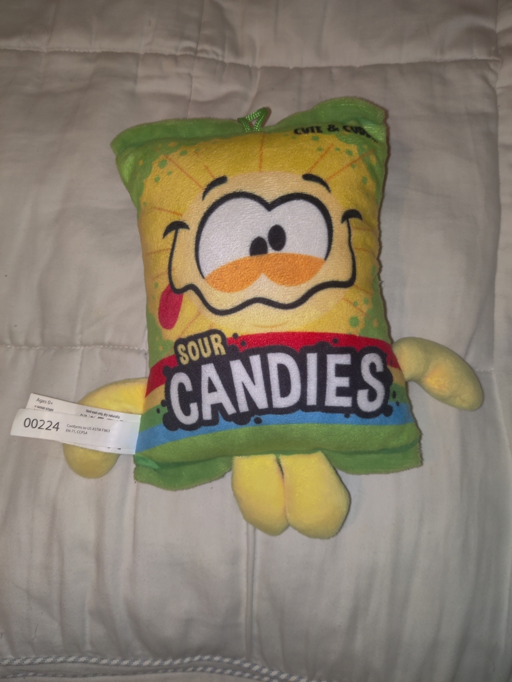 Sour Candies Plush Toy - Green & Yellow Stuffed Snack Character